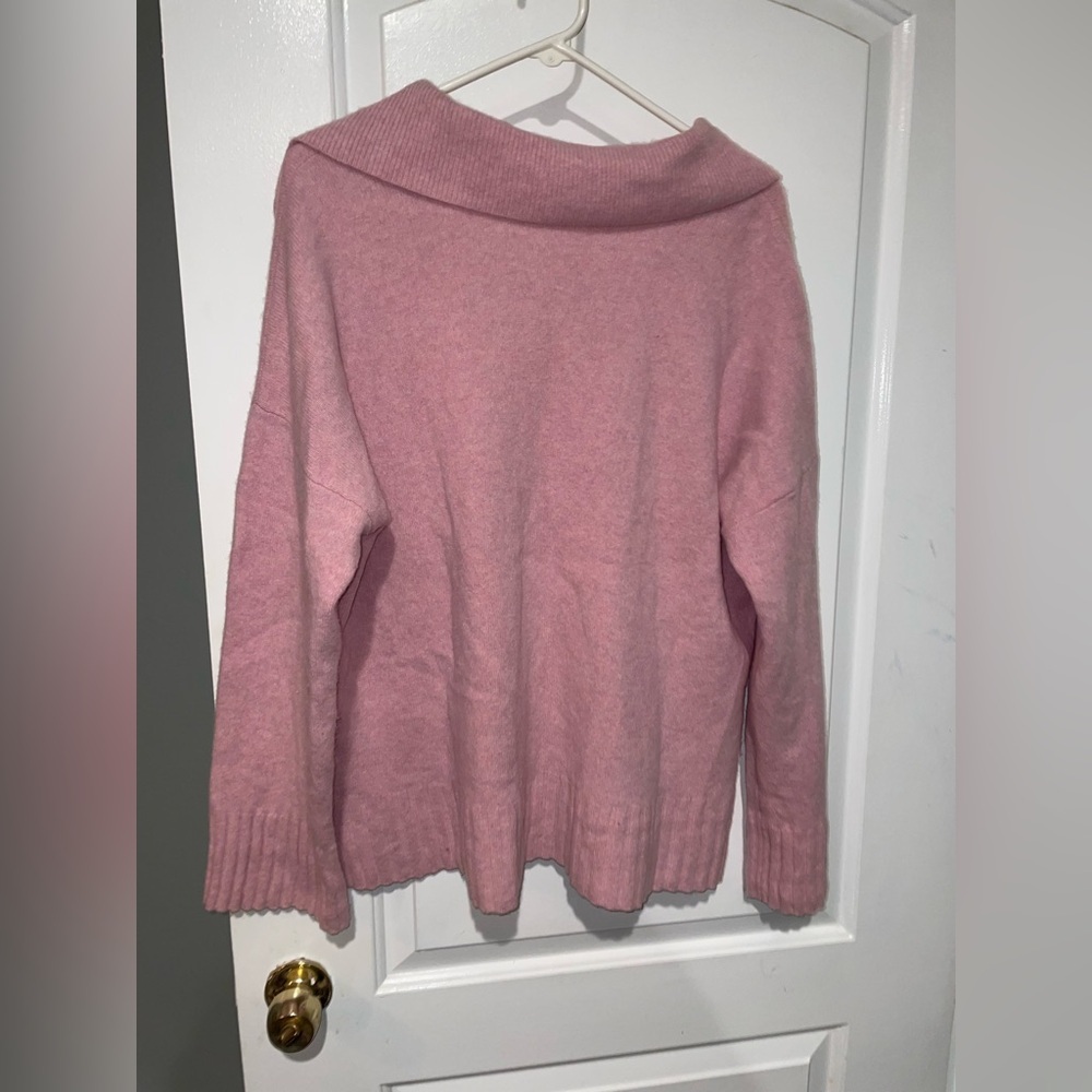 New! Reformation Otto Regenerative Wool Polo Sweater Soft Pink Sweater 🌸 XL - Picture 13 of 15